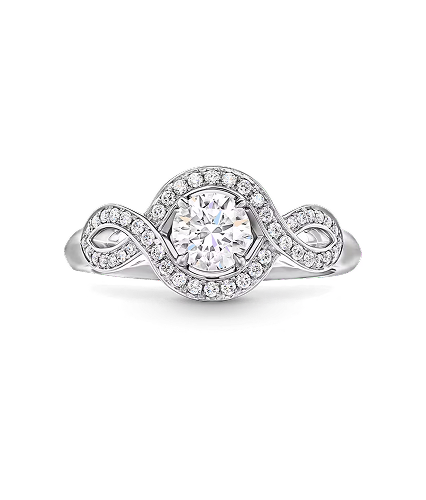 Entwined Halo Diamond Ring