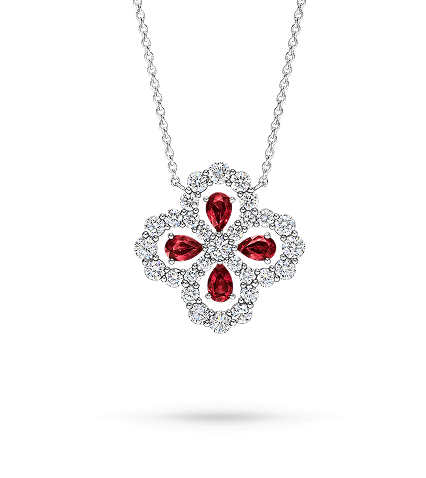 Ruby Clover Pendant
