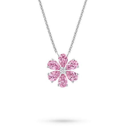 Pink Sapphire Blossom Pendant